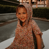 Fleur | plage hydrophile multicolore poncho 50 x 50 cm