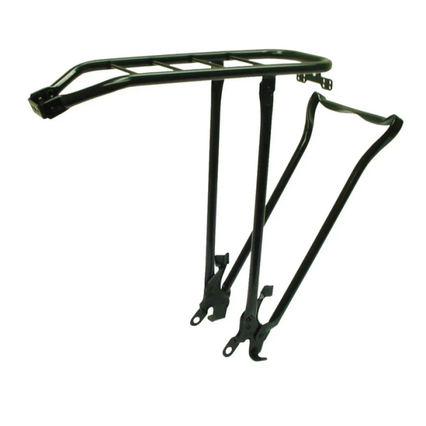 Porte-bagages avec support pliant 28 pouces acier noir