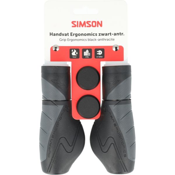 Poignées Simson ergonomiques noir-anthracite