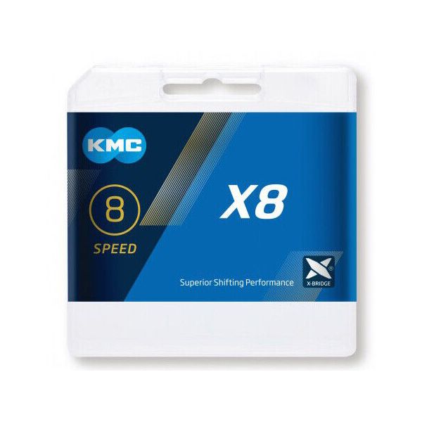 KMC Chaîne de vélo X8 Argent 114 maillons
