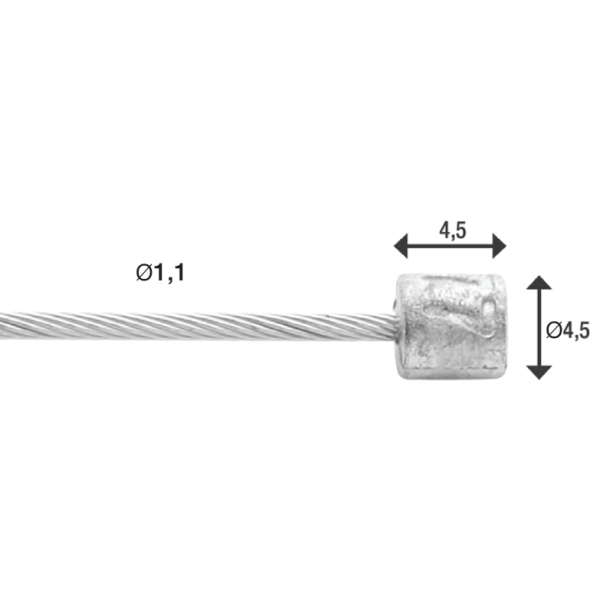 Elvedes shift cable intérieur inox 49dr mamelon 4x4 boite (50)