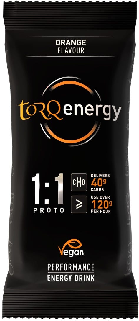 Pochette orange pour boisson énergisante Torq 1:1 (boîte de 12)