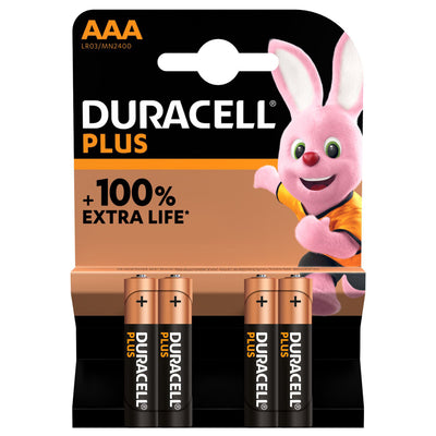 Duracell Battery Plus Power Mini Penlite LR03 AAA par 4 sur la carte