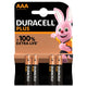 Duracell Battery Plus Power Mini Penlite LR03 AAA par 4 sur la carte