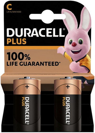Duracell - Batterie plus 100% supplémentaire MN1400 LR14 C BP2