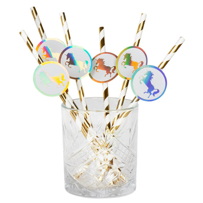 Boland pailles en papier licorne lot de 6 pièces