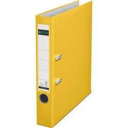 Ordner leitz 1015 plastique largeur 5,2 cm jaune insert étiquette trou de préhension