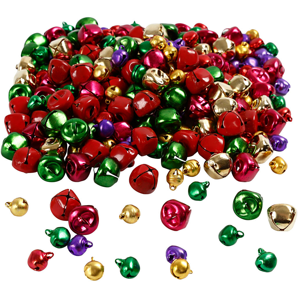 Creativ Company Bells, D 10 + 14 mm, couleurs métalliques, 320 DIV 1 Box