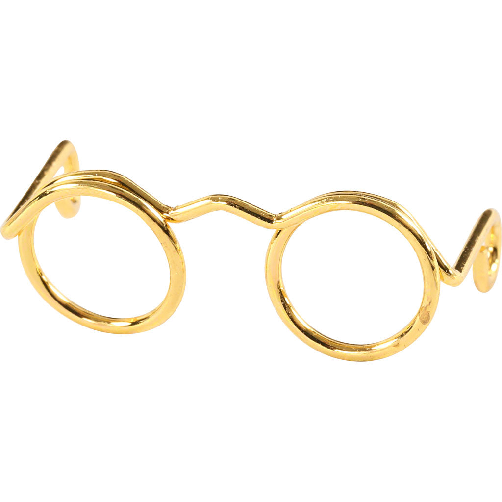 Lunettes Creativ company, l: 25 mm, or, 10 pièces 1 boîte