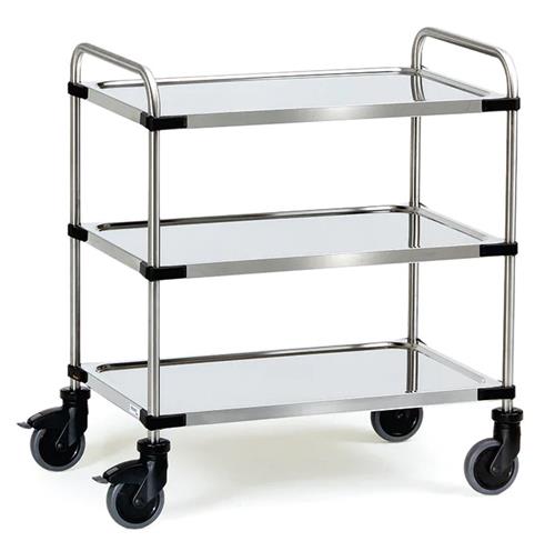 Chariot à étagères Fetra 800x500 inox 3 étages
