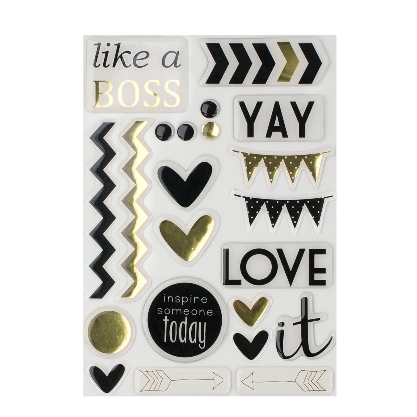 Vaessen creative • love it autocollants époxy 22 pcs.