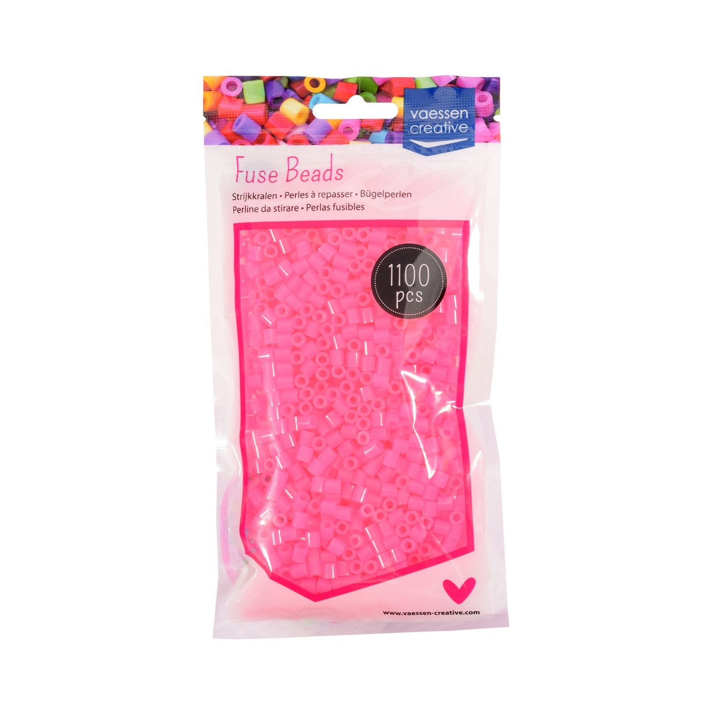 Vaessen creative • Perles thermocollantes rose fluo 1100 pcs.
