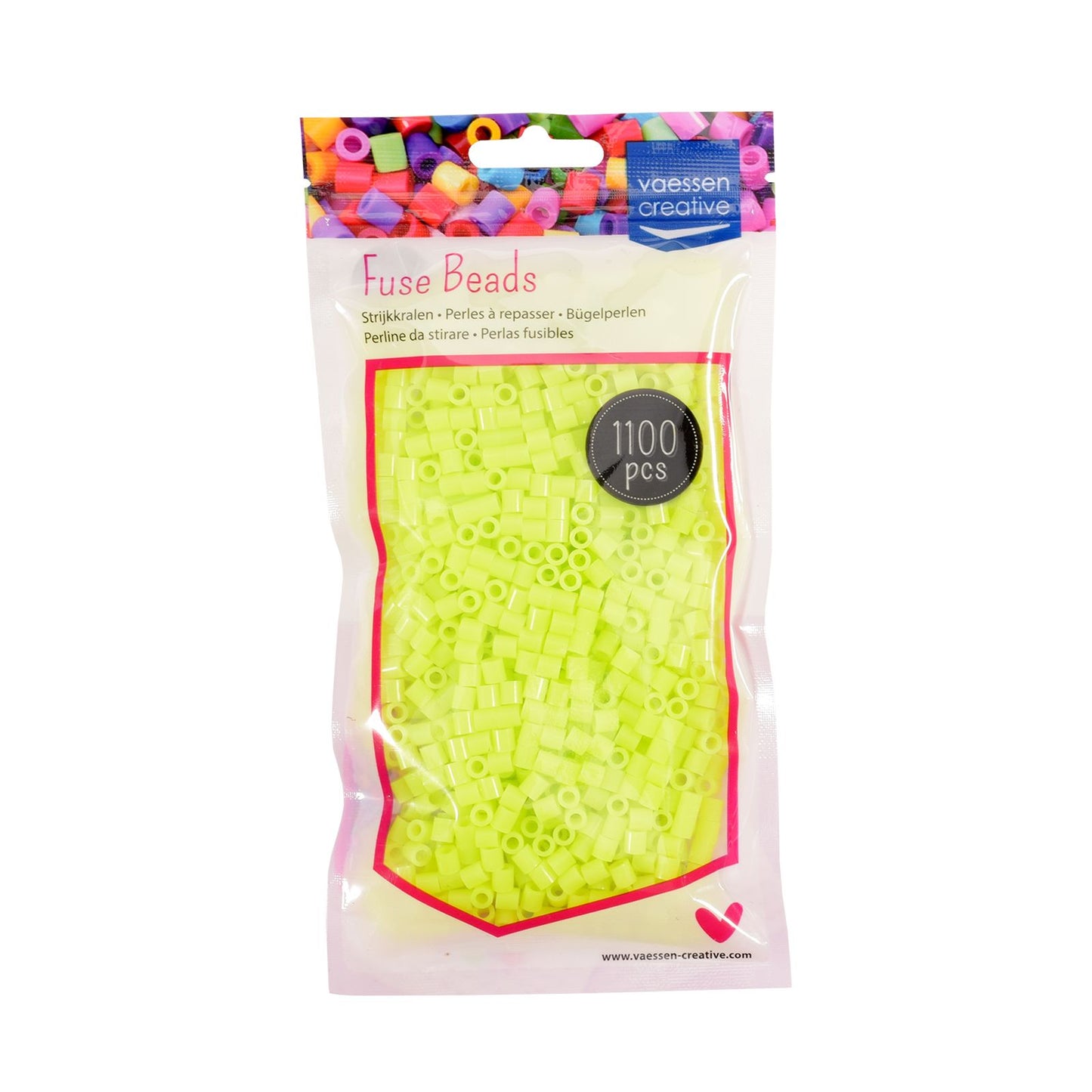 Vaessen creative • Perles thermocollantes jaune fluo 1100 pcs.