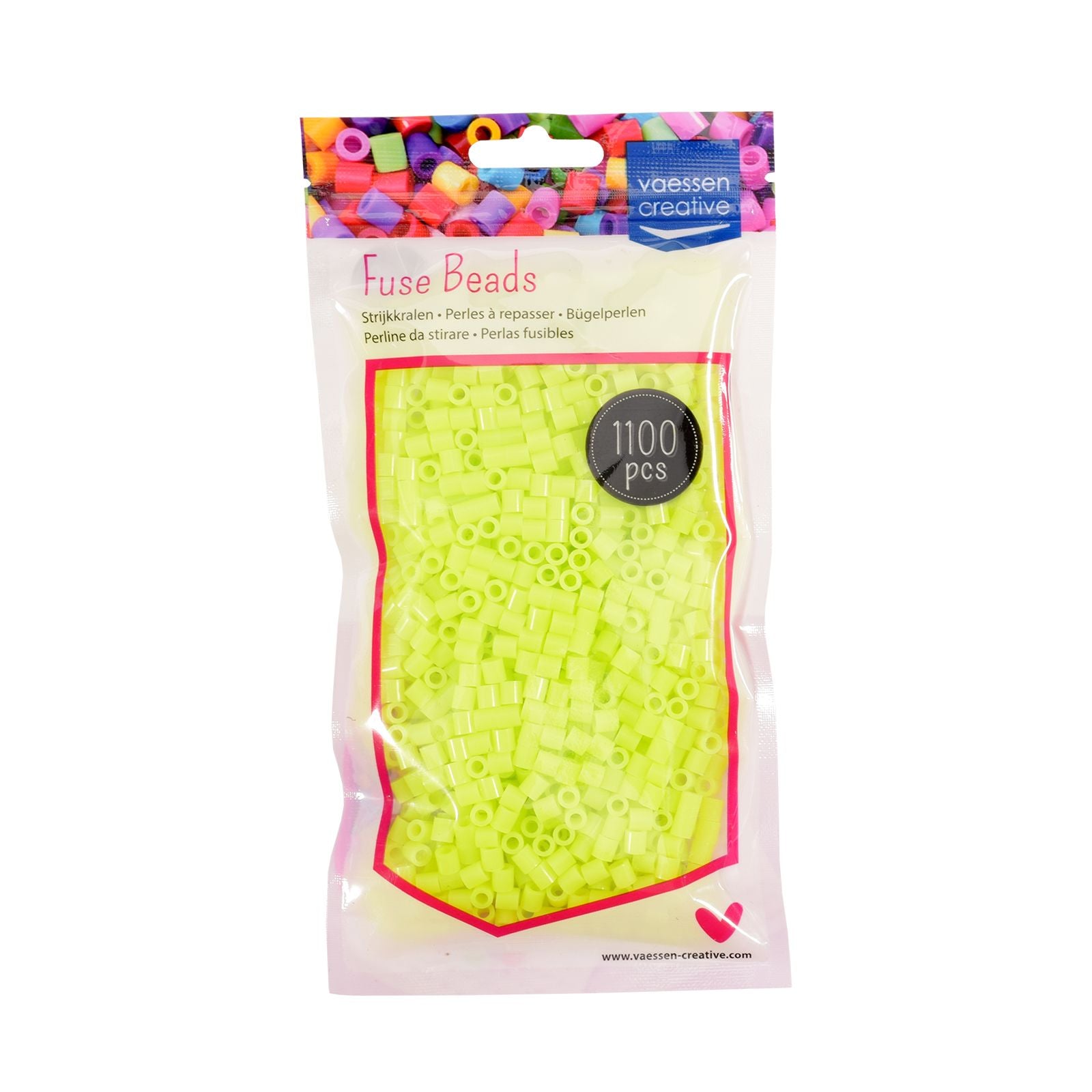 Vaessen creative • Perles thermocollantes jaune fluo 1100 pcs.