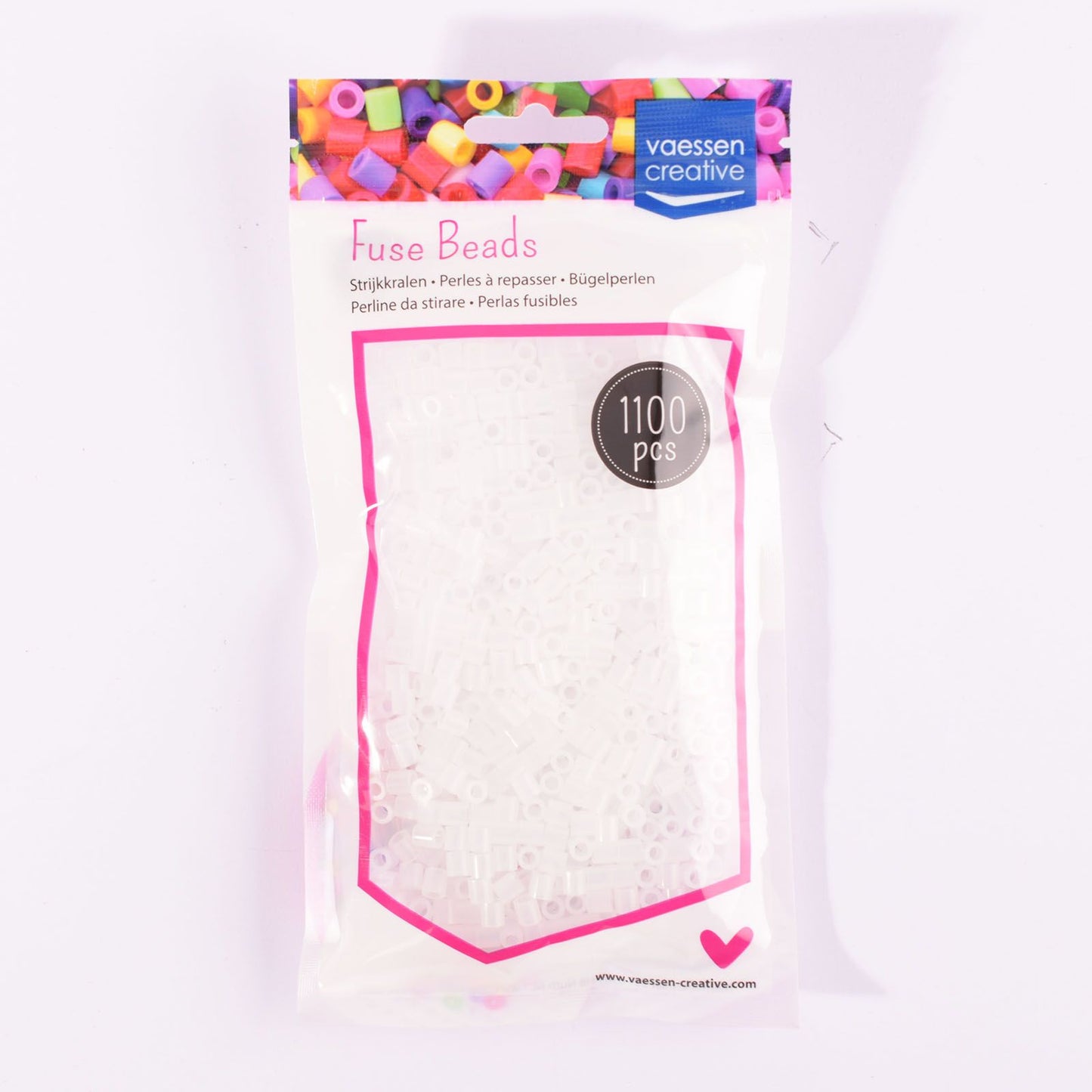 Vaessen creative • Perles thermocollantes transparent blanc 1100 pcs.