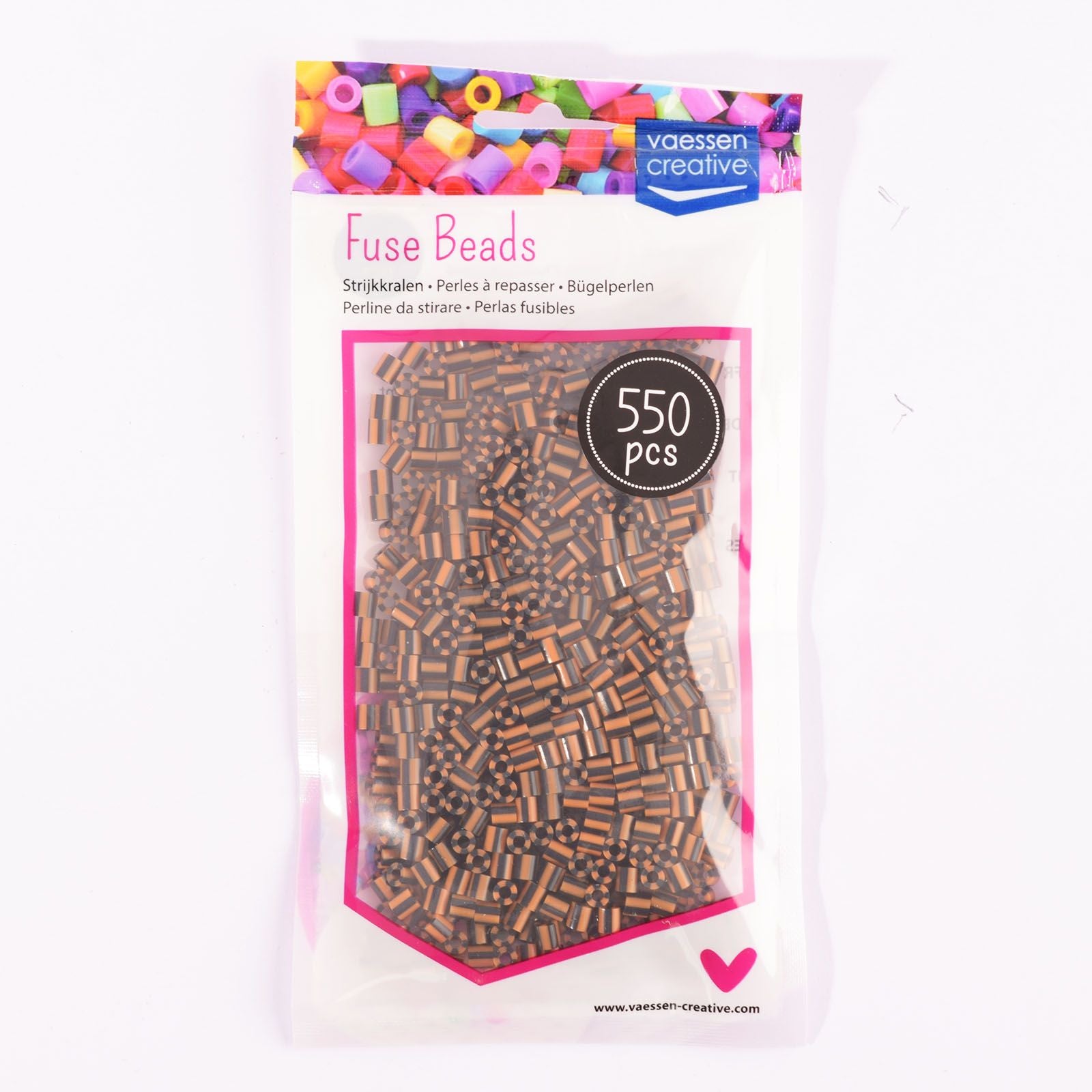 Vaessen creative • Perles thermocollantes bicolores ocre-noir 550 pcs.