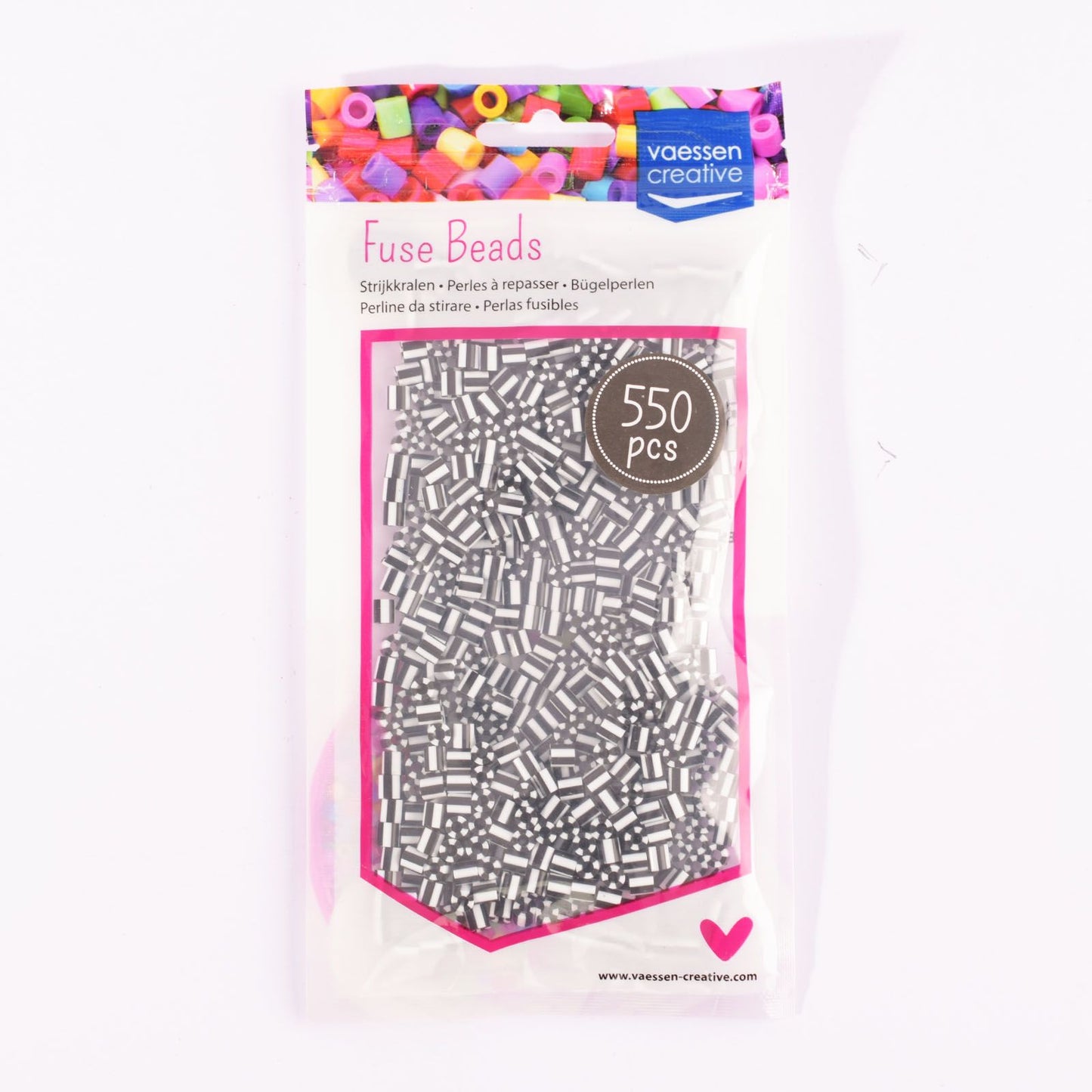 Vaessen creative • Perles thermocollantes bicolores noir et blanc 550 pcs.