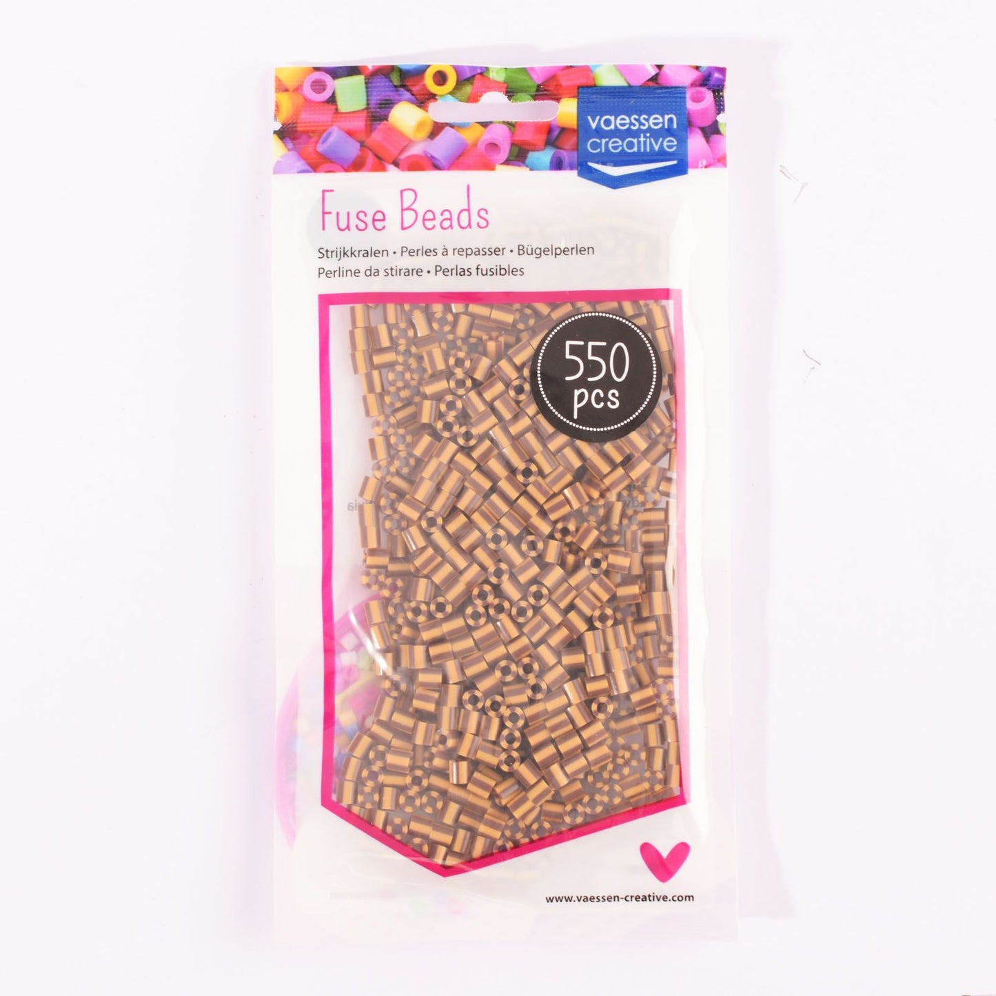 Vaessen creative • Perles thermocollantes bicolores marron-beige 550 pcs.