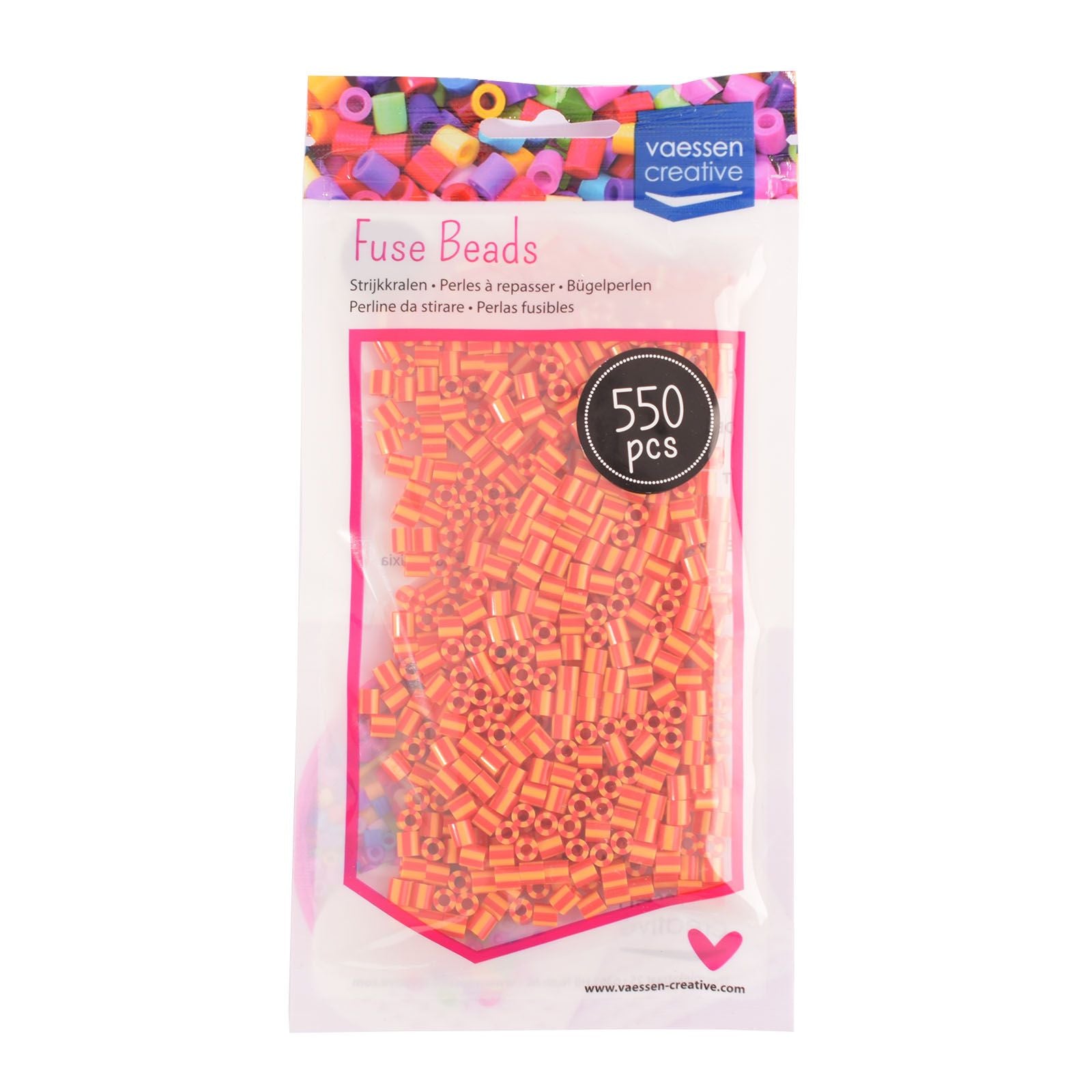 Vaessen creative • Perles thermocollantes bicolores jaune-rouge 550 pcs.