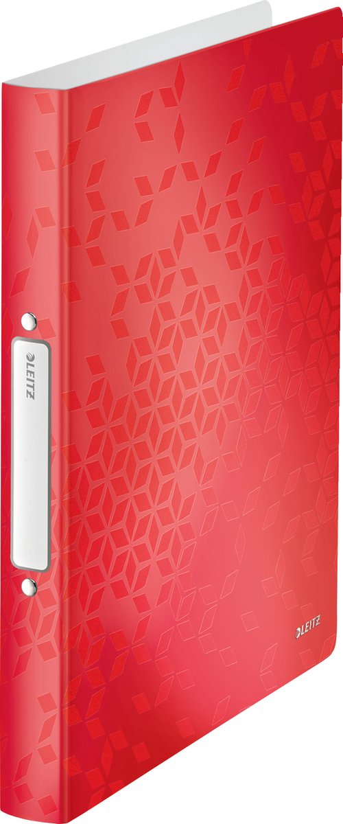 Classeur à anneaux A4 flexible Leitz wow - 2 anneaux pour 190 feuilles - largeur de dos de 32 mm - rouge