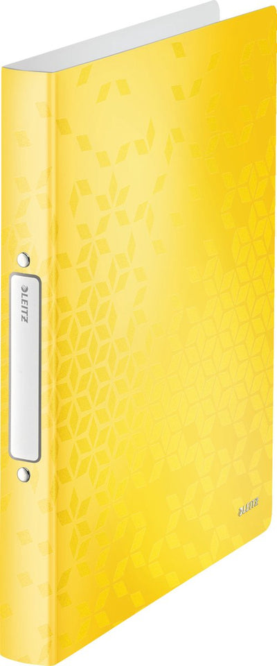 Leitz wow classeur à anneaux flexible a4 - 2 anneaux pour 190 feuilles - largeur de dos de 32 mm - jaune