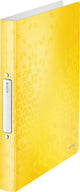 Leitz wow classeur à anneaux flexible a4 - 2 anneaux pour 190 feuilles - largeur de dos de 32 mm - jaune