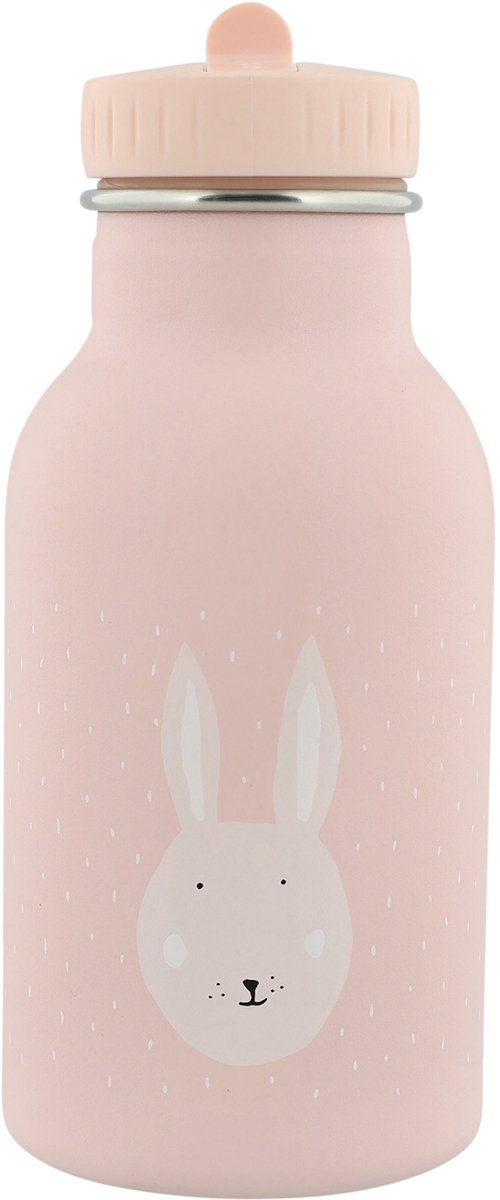 Gourde thermos Trixie - Mme. lapin - gourde en inox pour enfant - gourde anti-fuite - 350ml - rose