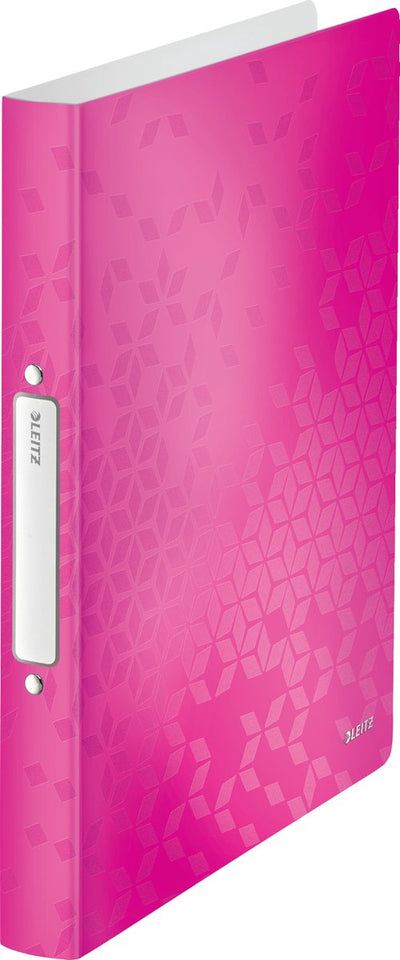 Leitz wow classeur à anneaux flexible a4 - 2 anneaux pour 190 feuilles - largeur de dos de 32 mm - rose