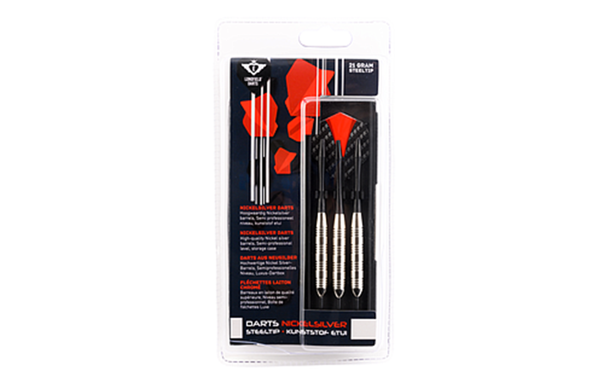 Engelhart Longfield Darts Nickelsilver Dartpijlen 23 grammes avec couverture
