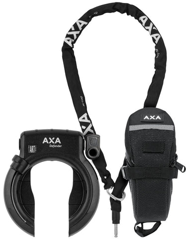 Antivol de cadre Axa Defender avec chaîne enfichable RLC140 et sacoche de selle noir