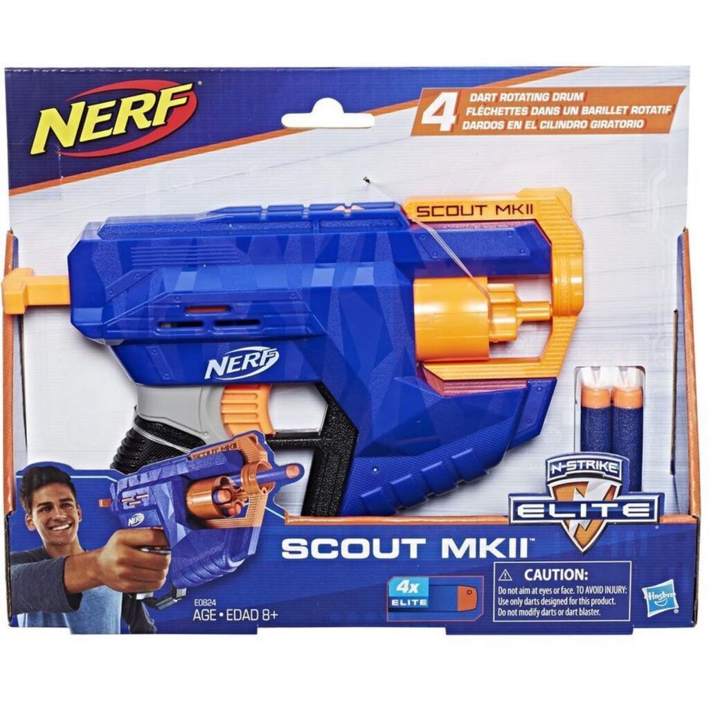 Nerf n-strike scout mkii + 4 fléchettes