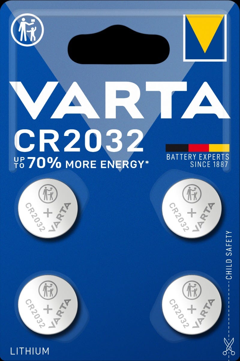 Varta Batter Button Cell CR2032 3V (P4)