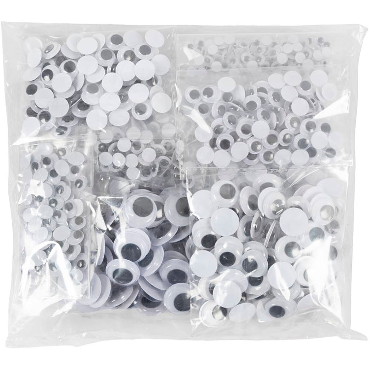 Creativ company yeux écarquillés, non autocollants, d 6-20 mm, 1100 div 1 boîte