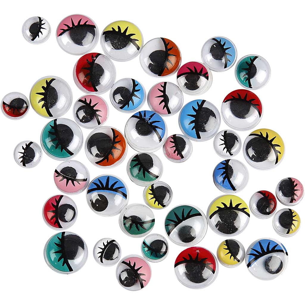 Creativ company yeux écarquillés, non autocollants, d 8-12 mm, 300 div 1 boîte