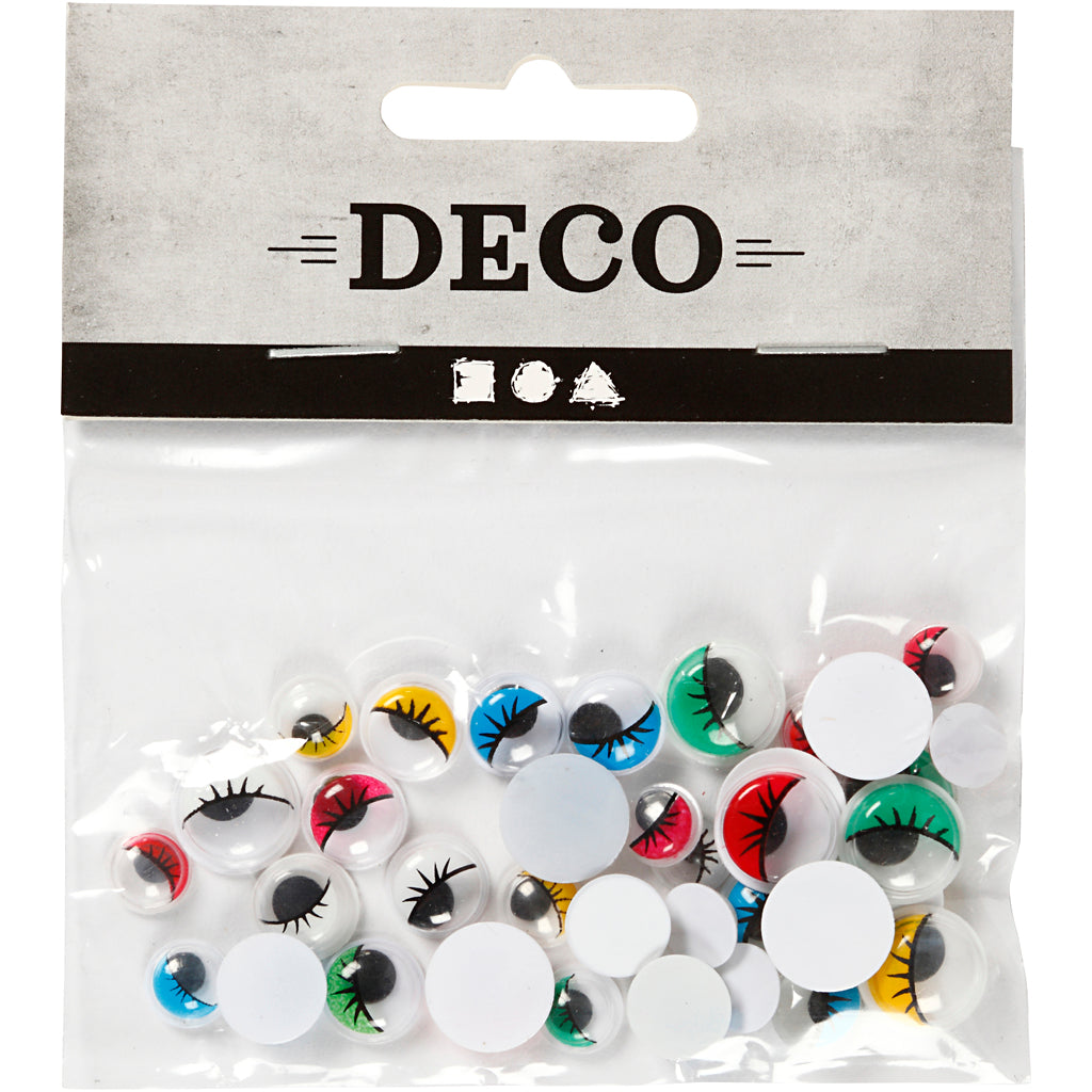 Creativ company yeux écarquillés, non autocollants, d 8-12 mm, 36 div 1 boîte
