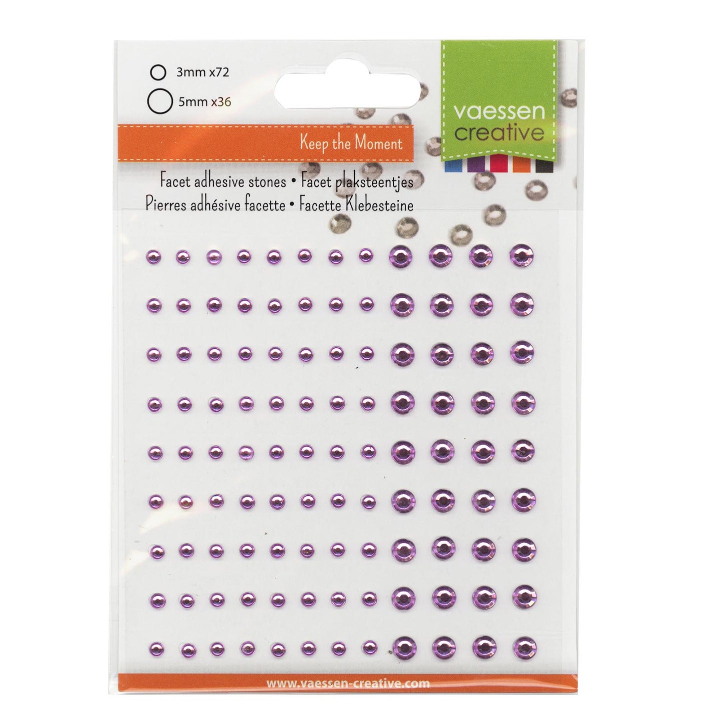 Vaessen creative • strass semi-adhésifs 3+5mm 108pcs rose clair