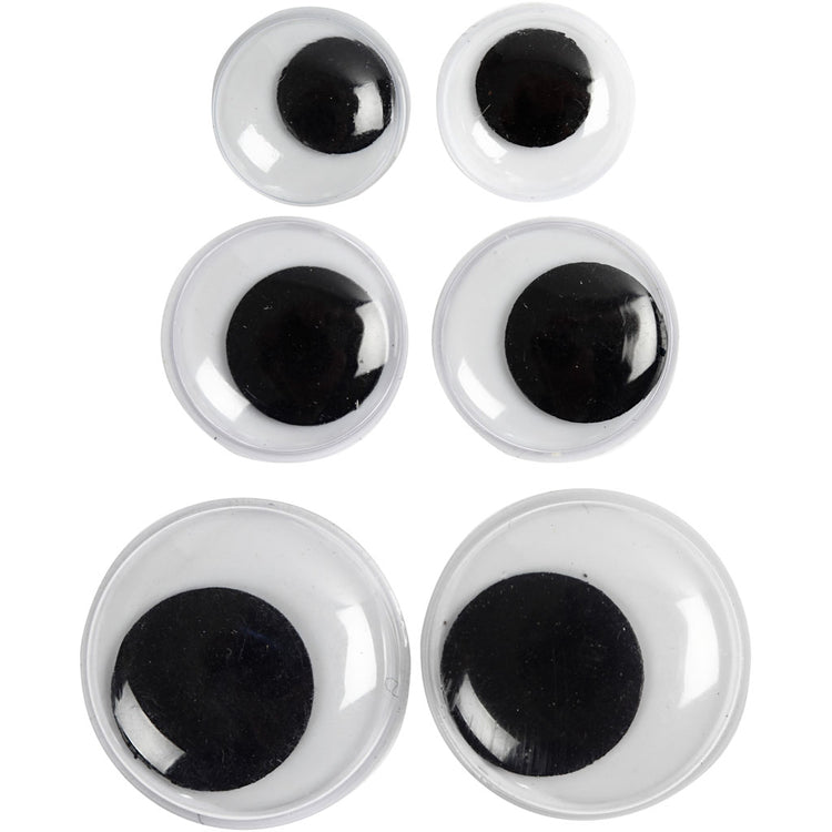 Creativ company yeux écarquillés, non autocollants, d 12+14+20 mm, 18 div 1 boîte