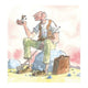 Carte + enveloppe roald dahl gvr. 16x16cm