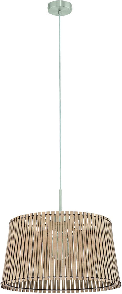 Eglo sendero - suspension - 1 lumière - ø450mm. - nickel mat - érable
