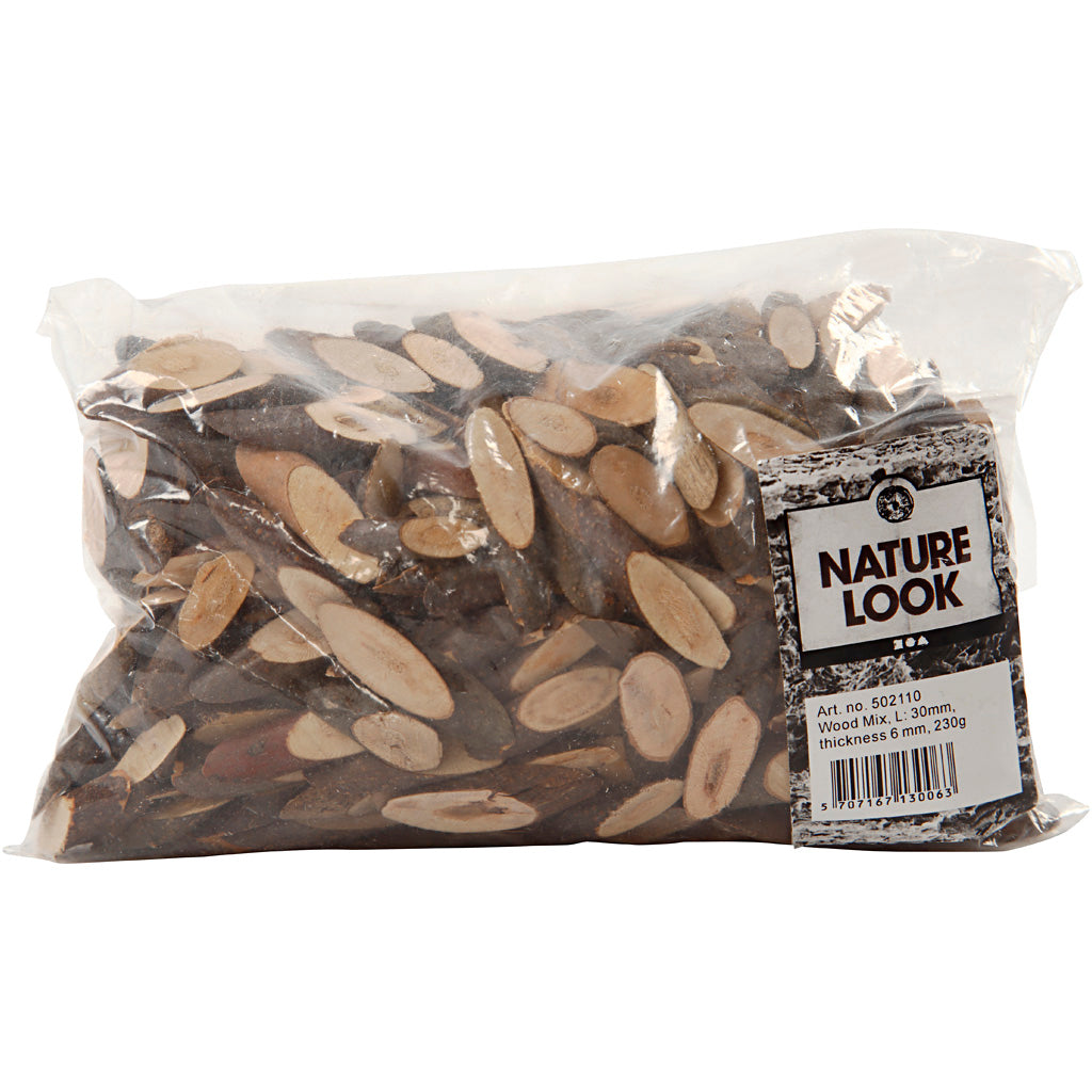 Mélange de bois Creativ company, l: 30 mm, épaisseur 6 mm, 230 gr 1 boîte