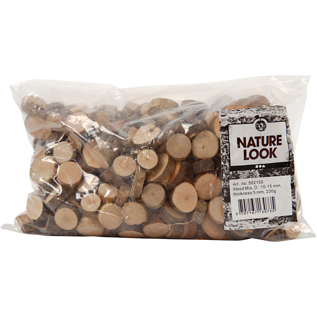 Mélange de bois Creativ company, d 10-15 mm, épaisseur 5 mm, 230 gr 1 boîte