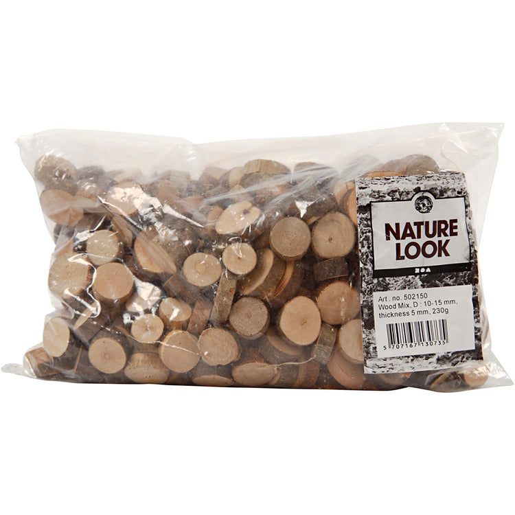 Mélange de bois Creativ company, d 10-15 mm, épaisseur 5 mm, 230 gr 1 boîte