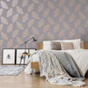 Covergs muraux hollandais Covergs néerlandais Fond d'écran Faiwning Feather Grey et Rose Gold Colored