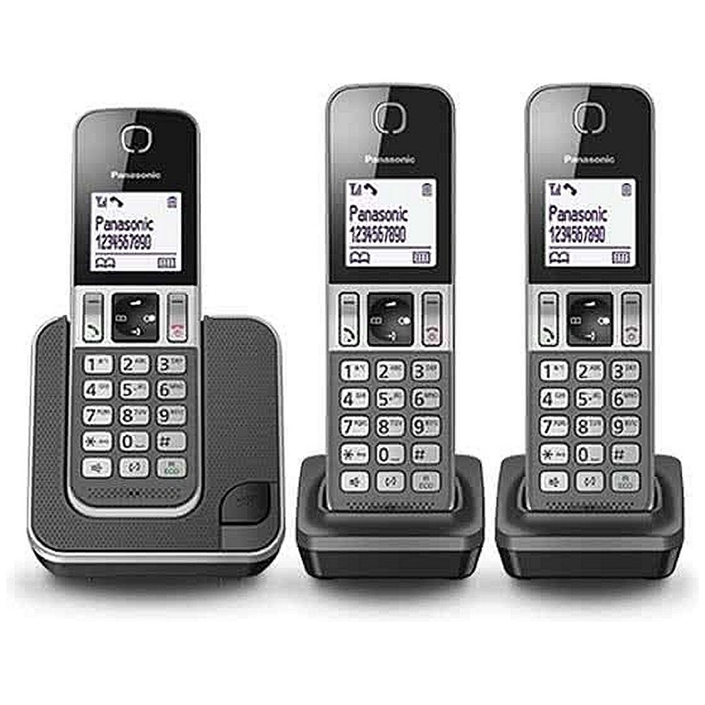 Panasonic KX-TGD313NLG Téléphones fixes 3 pièces en argent noir
