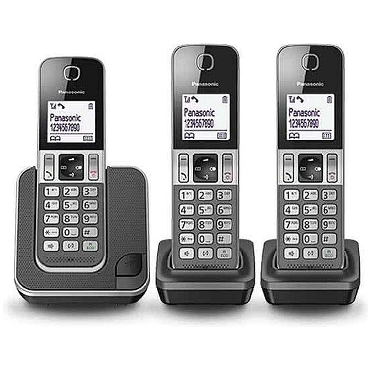 Panasonic KX-TGD313NLG Téléphones fixes 3 pièces en argent noir