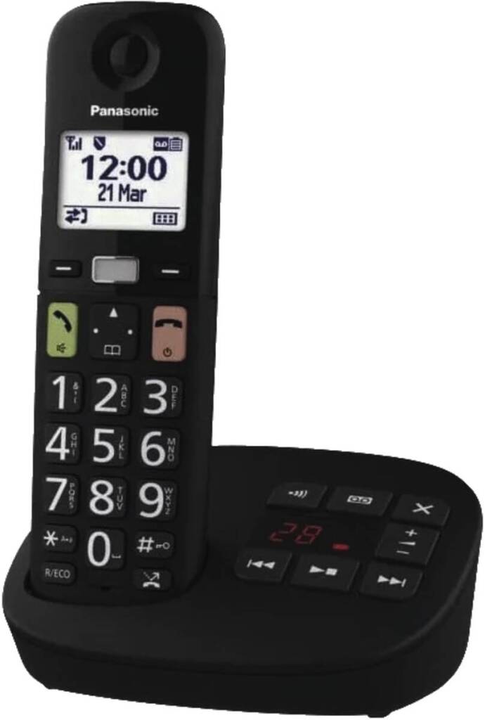 Panasonic kx-tgu130exb téléphone simple dect téléphone senior avec grandes touches