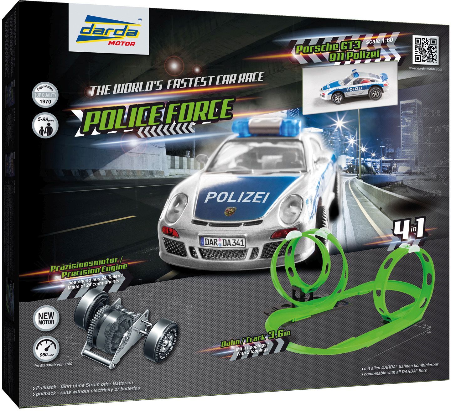 Circuit de course de la police Vedes Darda avec Porsche 911