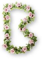 Guirlande de Basilic Roses - brin de fleurs - rose