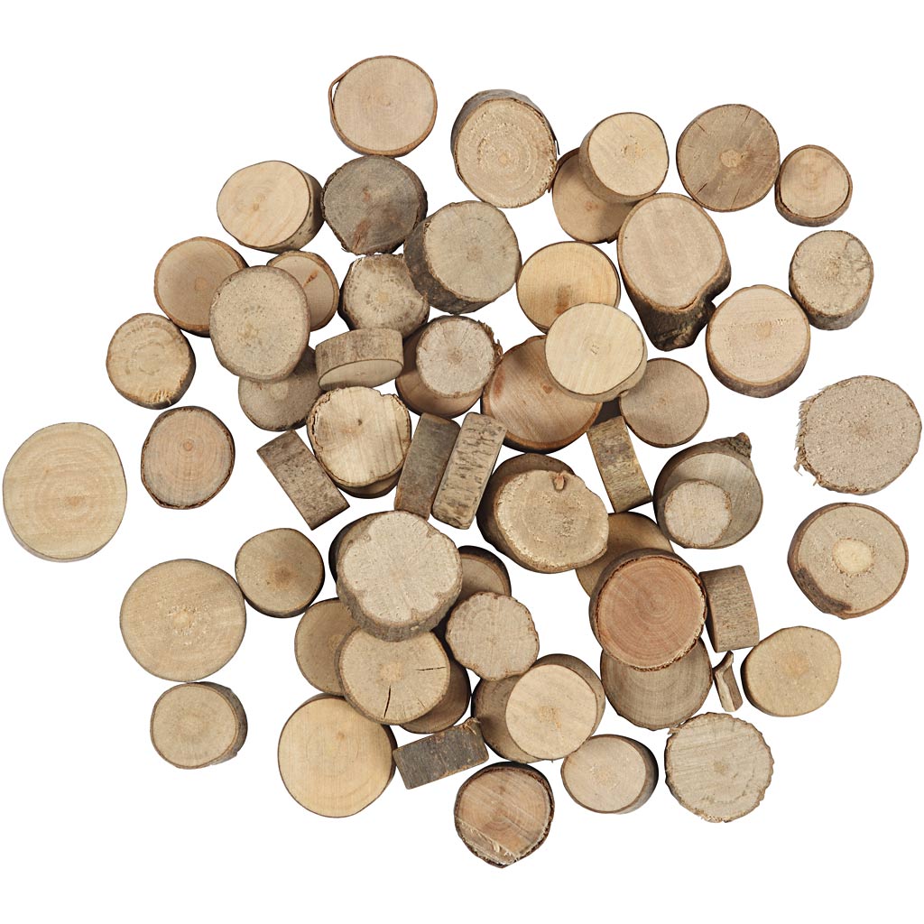 Creativ Company Disque en bois 10-50 mm, 25 grammes