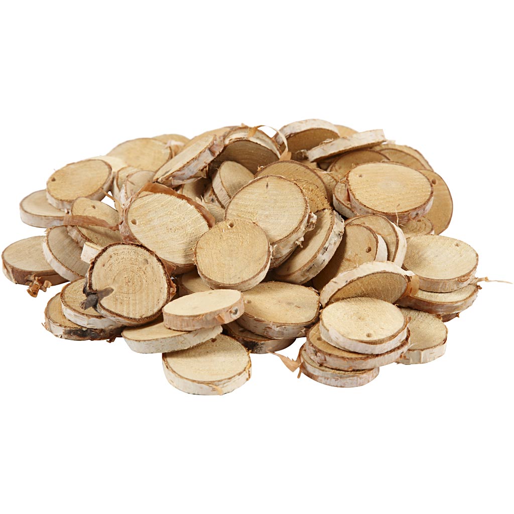 Disques en bois de Creativ Company avec trou, 500 grammes